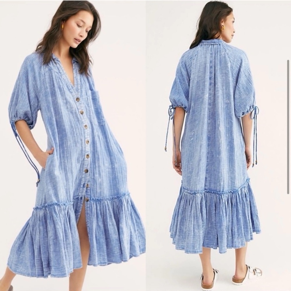 Free People Maya Midi Shirtdress